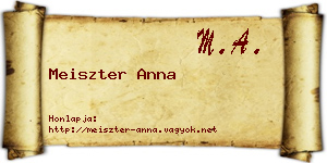 Meiszter Anna névjegykártya